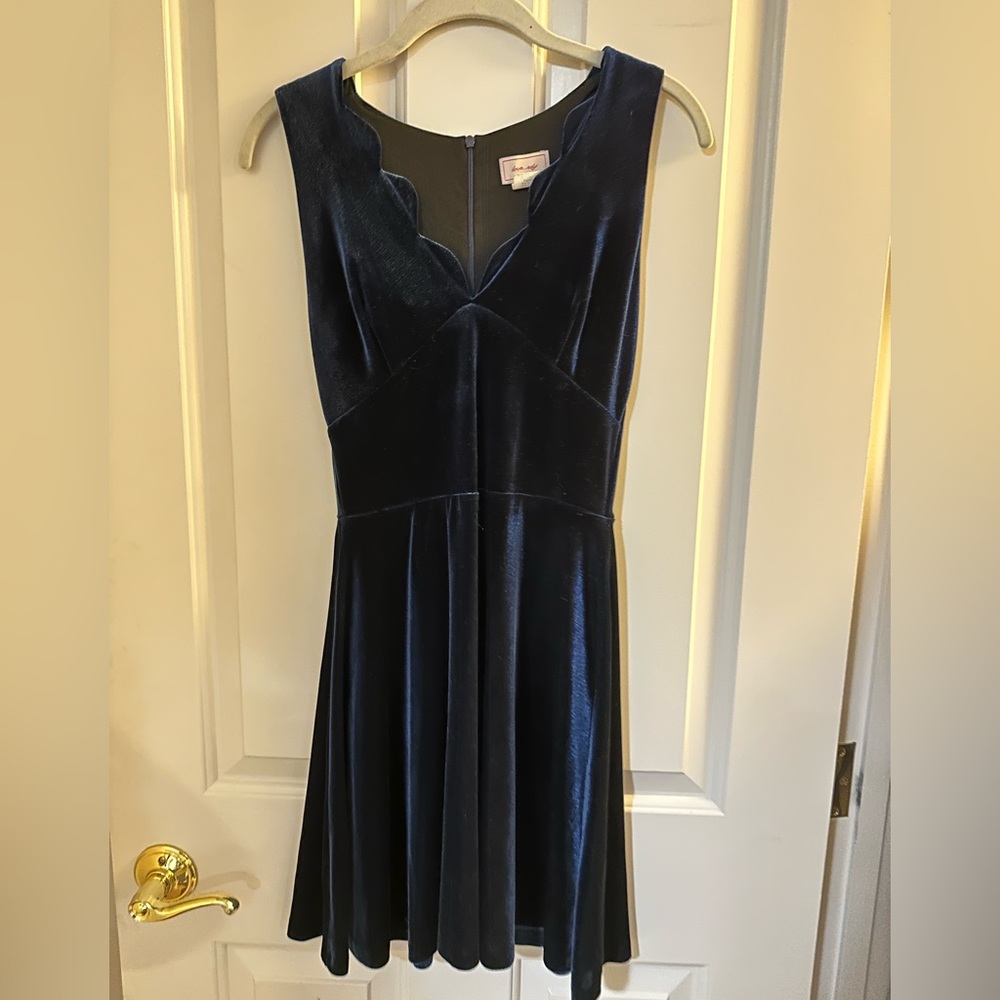 Velvet Navy Blue Dress